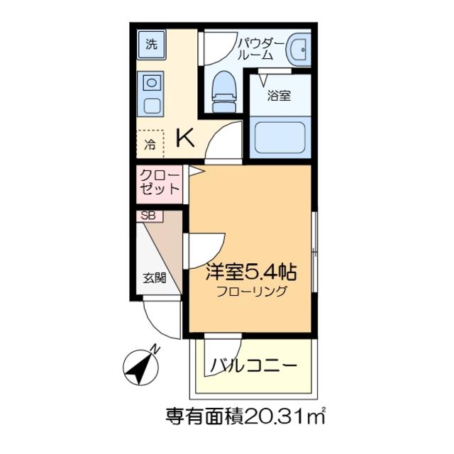 メルディア千住柳町V(1K/1階)の間取り写真