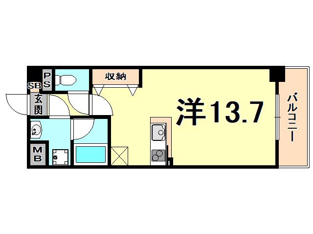 メゾンエクセラン(ワンルーム/2階)の間取り写真