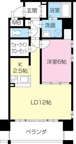 PROUD-G中通町(1LDK/4階)の間取り写真