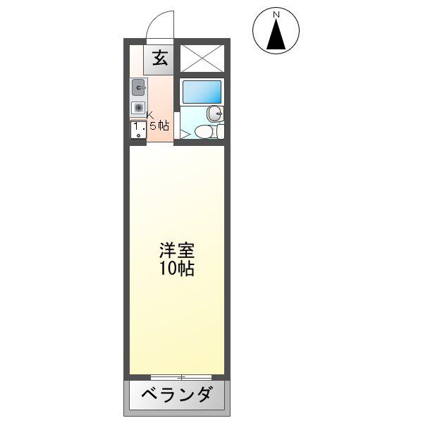 ベルトピア一宮III(1K/2階)の間取り写真