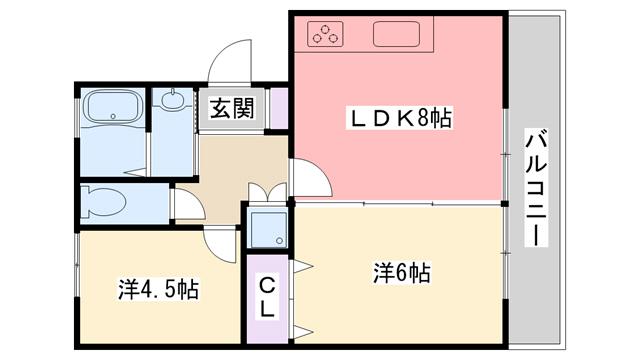 ファーストマンション(2DK/3階)の間取り写真