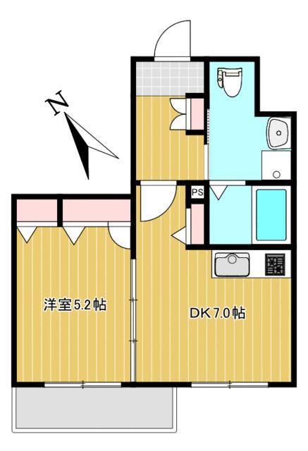 東京メトロ有楽町線 千川駅 徒歩5分 3階建 築14年(1DK/2階)の間取り写真