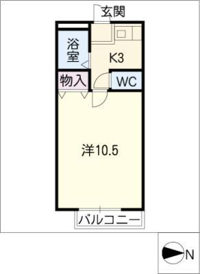 シルバーベリー(1K/1階)の間取り写真
