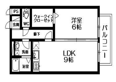 セジュールコウハナA棟(1LDK/1階)の間取り写真