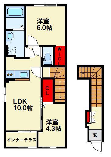 MAISON STELLA MON(2LDK/2階)の間取り写真