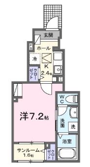 ジャン ノーブル M(1K/1階)の間取り写真