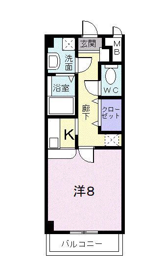 SMALL LUXURY(1K/2階)の間取り写真