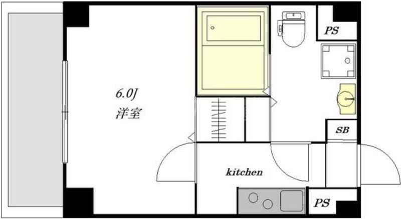 川崎レジデンシィズ(1K/2階)の間取り写真