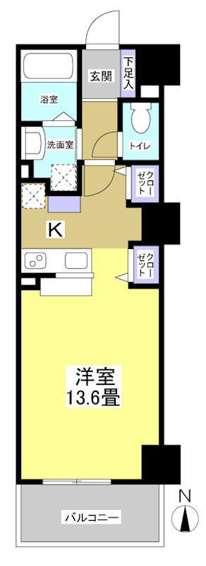 ブリアージュ御厨(1K/6階)の間取り写真