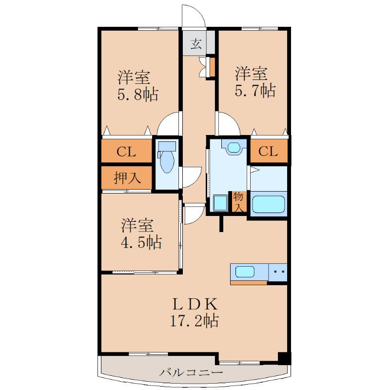 アイネイアスタワー(3LDK/4階)の間取り写真