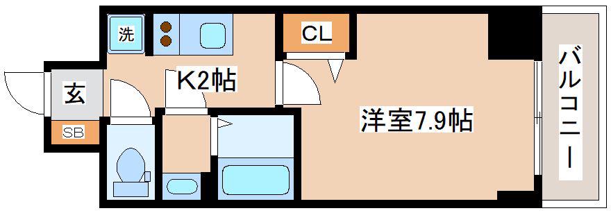 プレサンス神戸セレスティア(1K/14階)の間取り写真