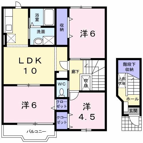 フィオーレB(3LDK/2階)の間取り写真
