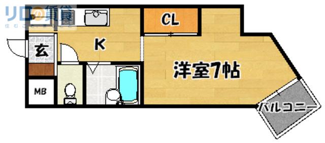 エネジオ21(1K/4階)の間取り写真
