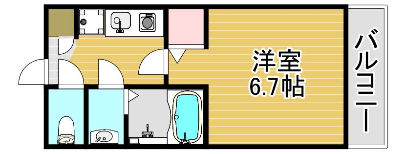 ドリームプラザ福島(1K/3階)の間取り写真