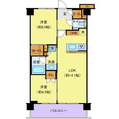 ジェノヴィア赤羽(2LDK/3階)の間取り写真