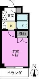 ハッピーライフ里・2号館(1K/3階)の間取り写真