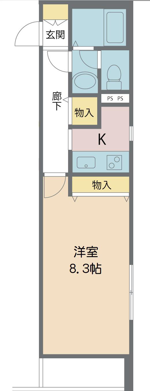 メゾンラフィネ(1K/2階)の間取り写真