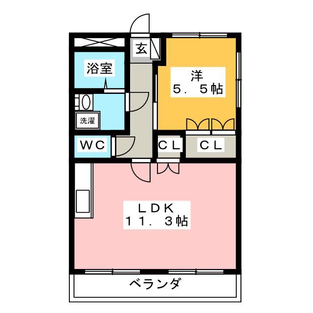 ルナ・エスペランサI(1LDK/3階)の間取り写真