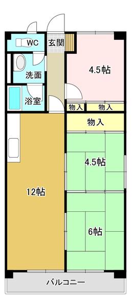 ブランメゾン根本(3LDK/2階)の間取り写真