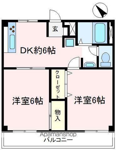 エントピア・フラッツ(2DK/2階)の間取り写真