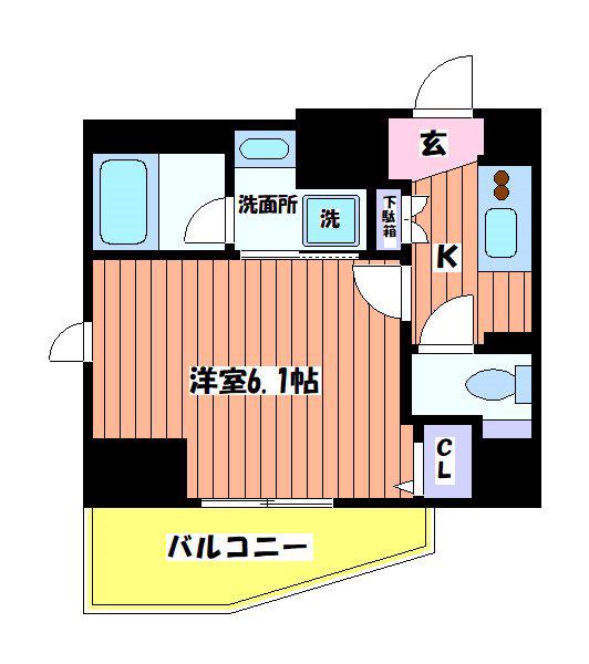 ティモーネ立川(1K/9階)の間取り写真
