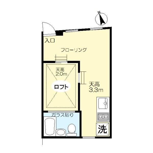 RIDGE(ワンルーム/1階)の間取り写真