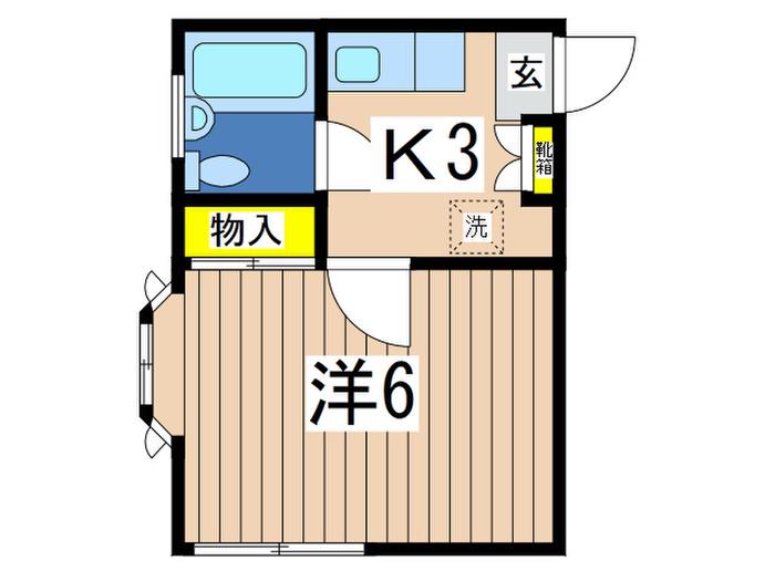 ひらふハイツ(1K/1階)の間取り写真