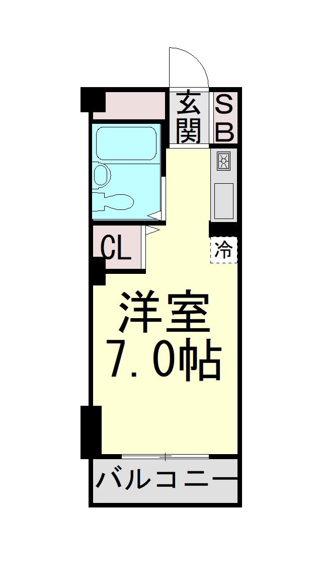 リヴェール六甲(1K/3階)の間取り写真