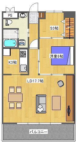 YOUZON桜坂(1LDK/4階)の間取り写真