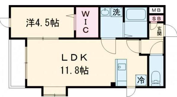 GROWTH AOBA(1LDK/4階)の間取り写真