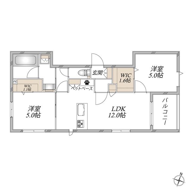 クシネシャトン(2LDK/4階)の間取り写真