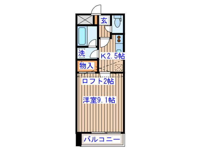HIRO(1K/2階)の間取り写真