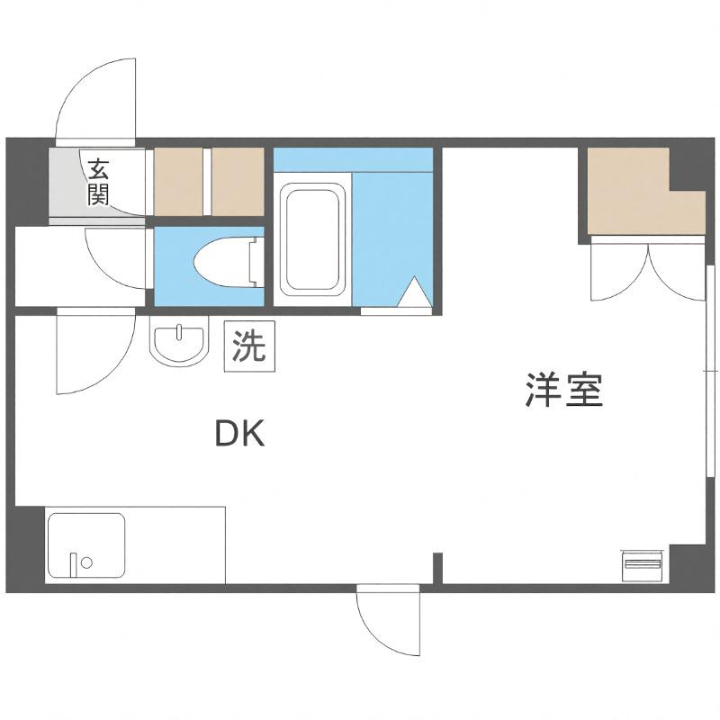 ラフォーレ本郷3(1DK/3階)の間取り写真