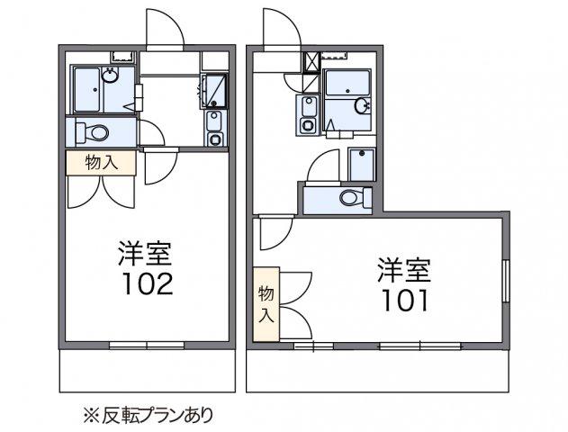 レオパレス藤ヶ丘(1K/1階)の間取り写真