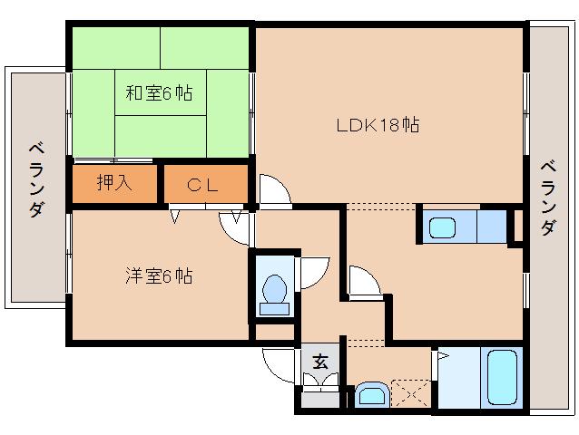 シンシア(2LDK/2階)の間取り写真