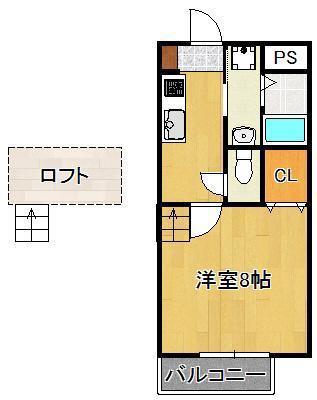 メゾン上の原(1K/1階)の間取り写真