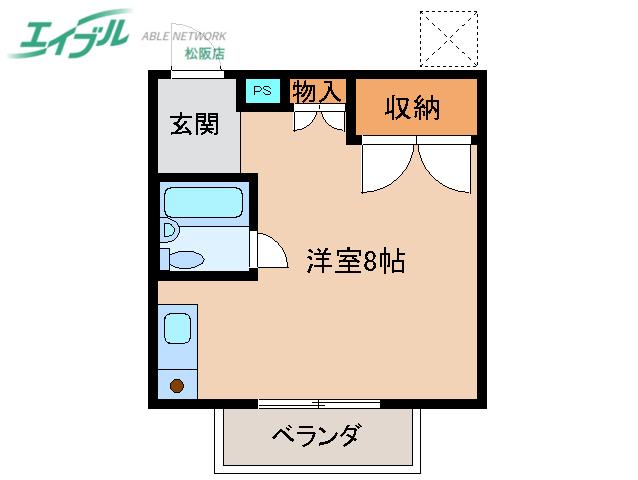 コーポKONISHI(ワンルーム/2階)の間取り写真