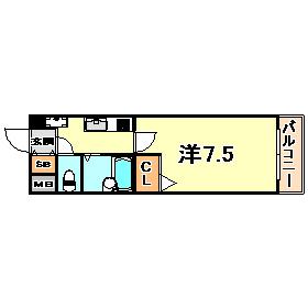 ブロスコート六甲Ⅱ(1K/4階)の間取り写真