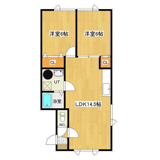コーポ・サンライズII(2LDK/2階)の間取り写真
