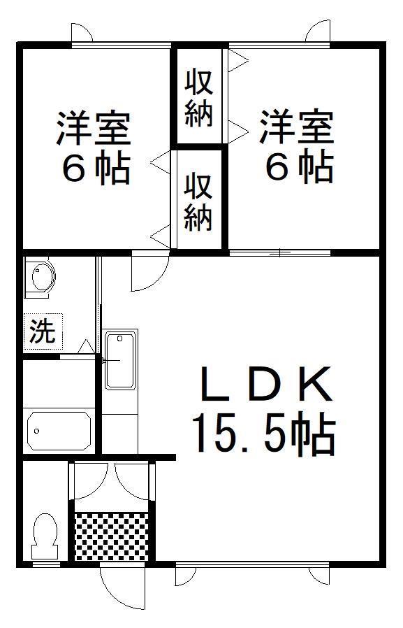 コーポLIFE(2LDK/1階)の間取り写真