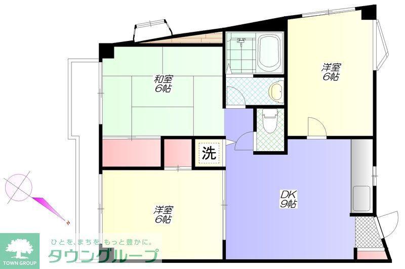 三高サンハイツ(3DK/3階)の間取り写真