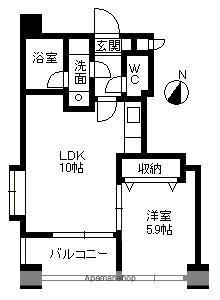 さくらヒルズ樋之口弐番館(1LDK/6階)の間取り写真
