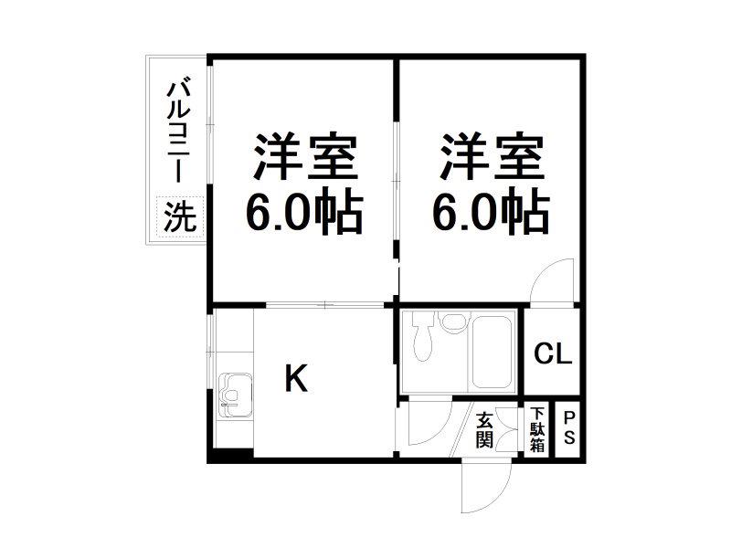 アビターレ深草(2K/4階)の間取り写真