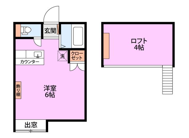 プラザドゥラビン(ワンルーム/1階)の間取り写真