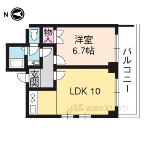 グランフィールド桂(1LDK/2階)の間取り写真
