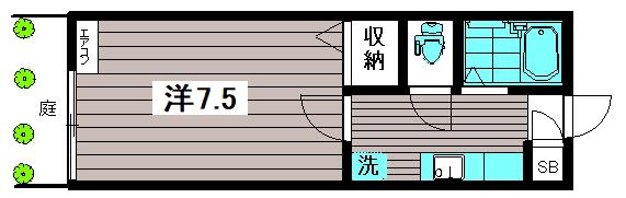 貸マンション 1K 中馬込2丁目(1K/1階)の間取り写真