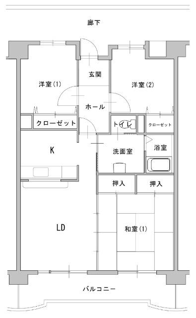 シティファミリー稲永(3LDK/8階)の間取り写真