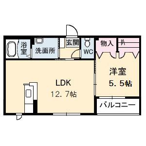 シャーメゾンプロスペリーテA棟(1LDK/2階)の間取り写真