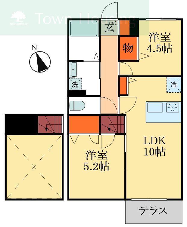 コリーヌ西船(2SLDK/1階)の間取り写真
