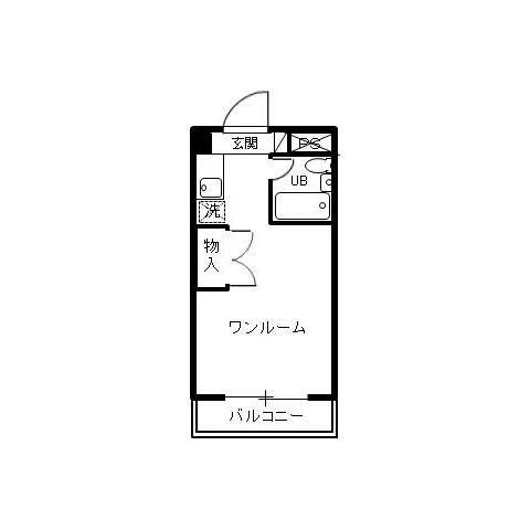 SBビル(ワンルーム/4階)の間取り写真